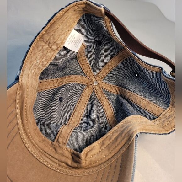🆕 NWT Blue Denim Baseball Cap Hat Distressed Chambray - Picture 7 of 7